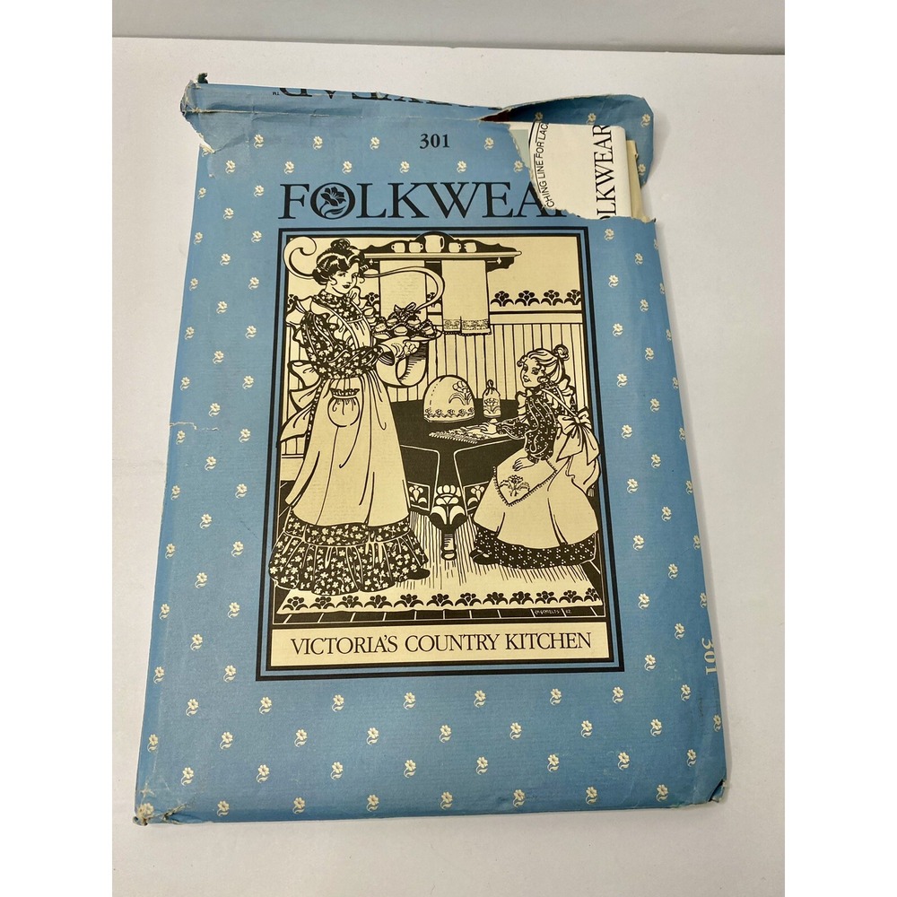 Folkwear Pattern 301 Victoria's Country Kitchen Aprons + Adult Child Vintage